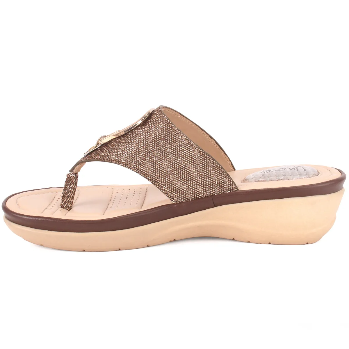 Womens "ERINE" Open Toe Comfy Everyday Wedge Slipper