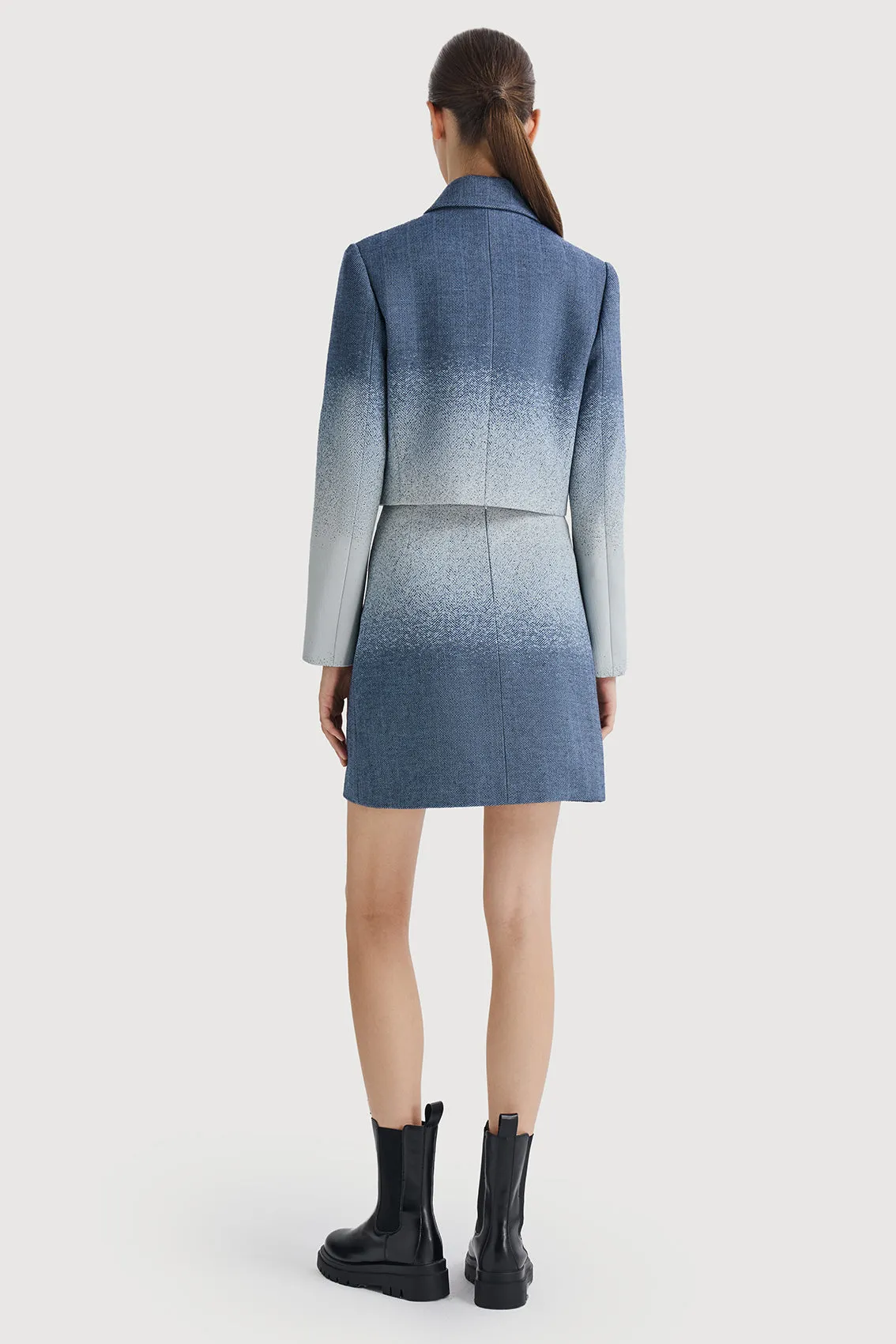 Wool Gradient Color Skirt