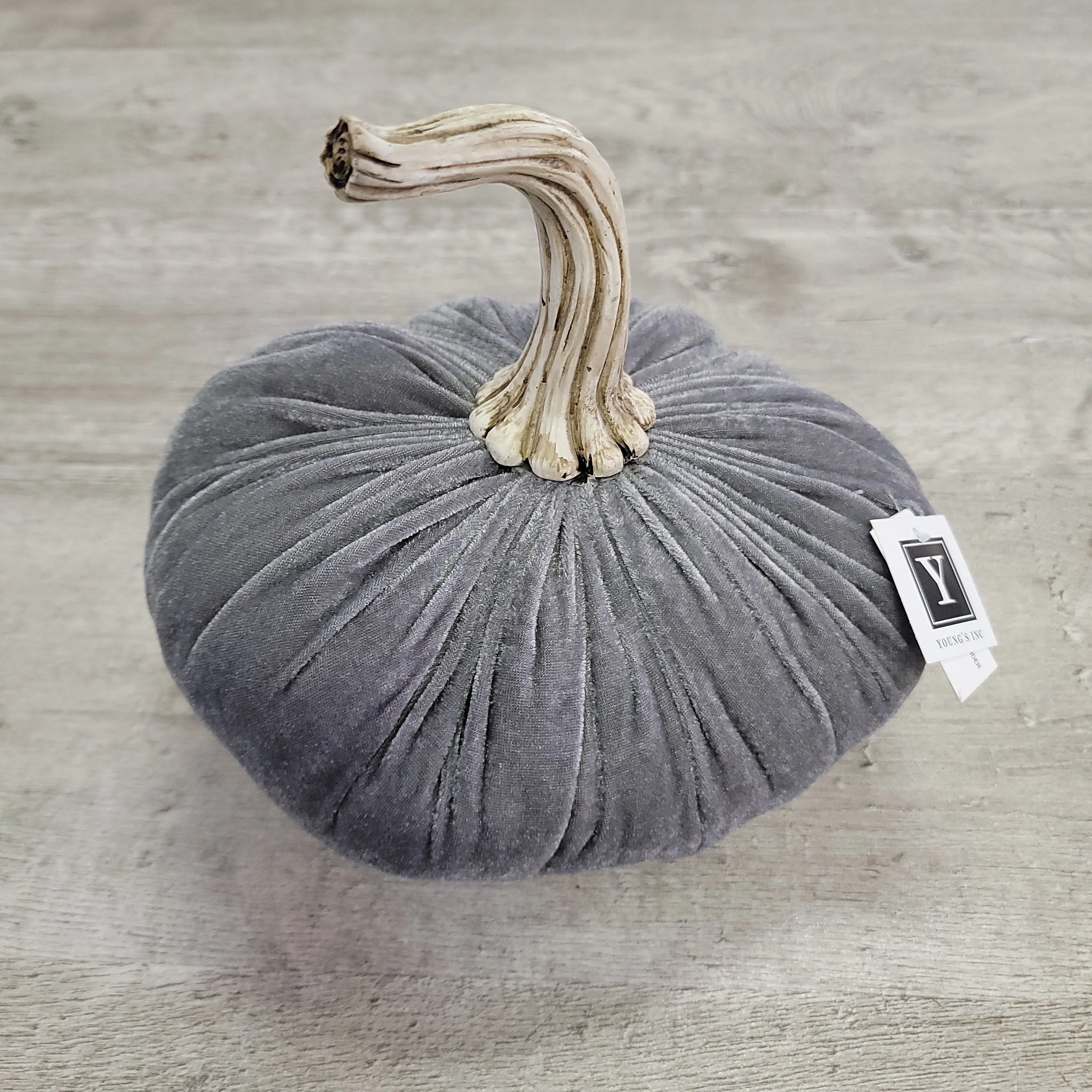 Young's Inc Velvet Covered Fall Pumpkins - Large