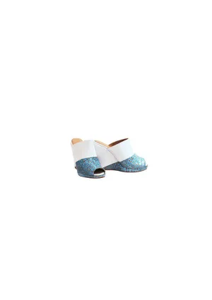 Zeyzani Turquoise Slip Wedge Final Sale